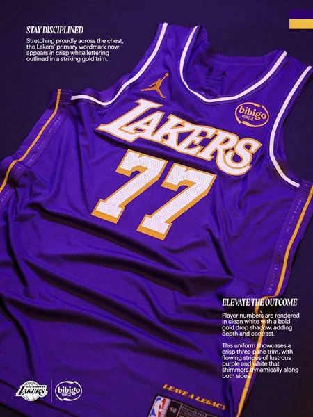 Mens Los Angeles Lakers #77 Luka Doncic 2025-26 Purple Statement Edition Jersey