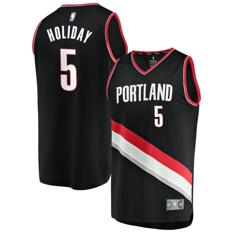 Mens Portland Trail Blazers #5 Jrue Holiday Black Icon Edition Swingman Jersey
