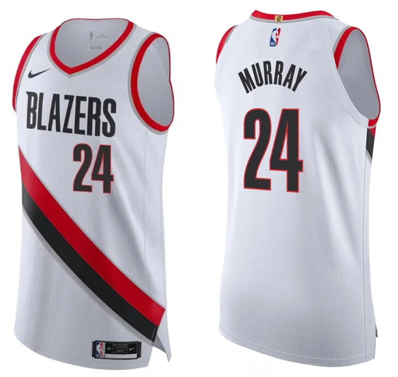 Mens Portland Trail Blazers #24 Kris Murray White Association Edition Player Jersey