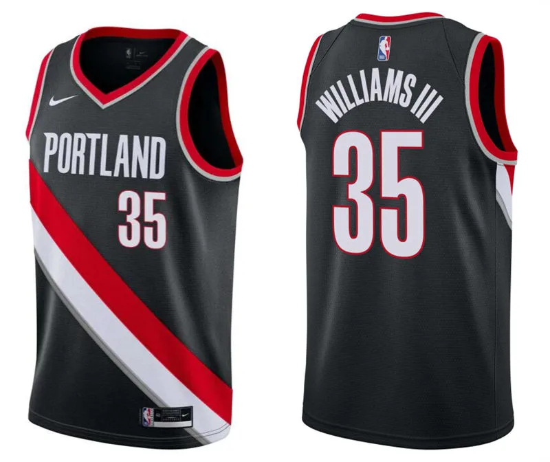 Mens Portland Trail Blazers #35 Robert Williams III Black Icon Edition Swingman Jersey