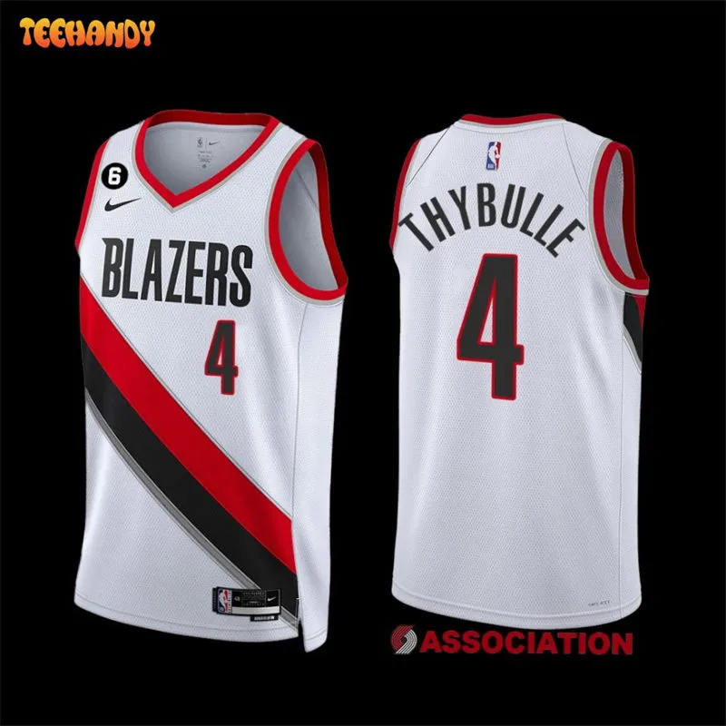 Mens Portland Trail Blazers #4 Matisse Thybulle White Association Edition Player Jersey