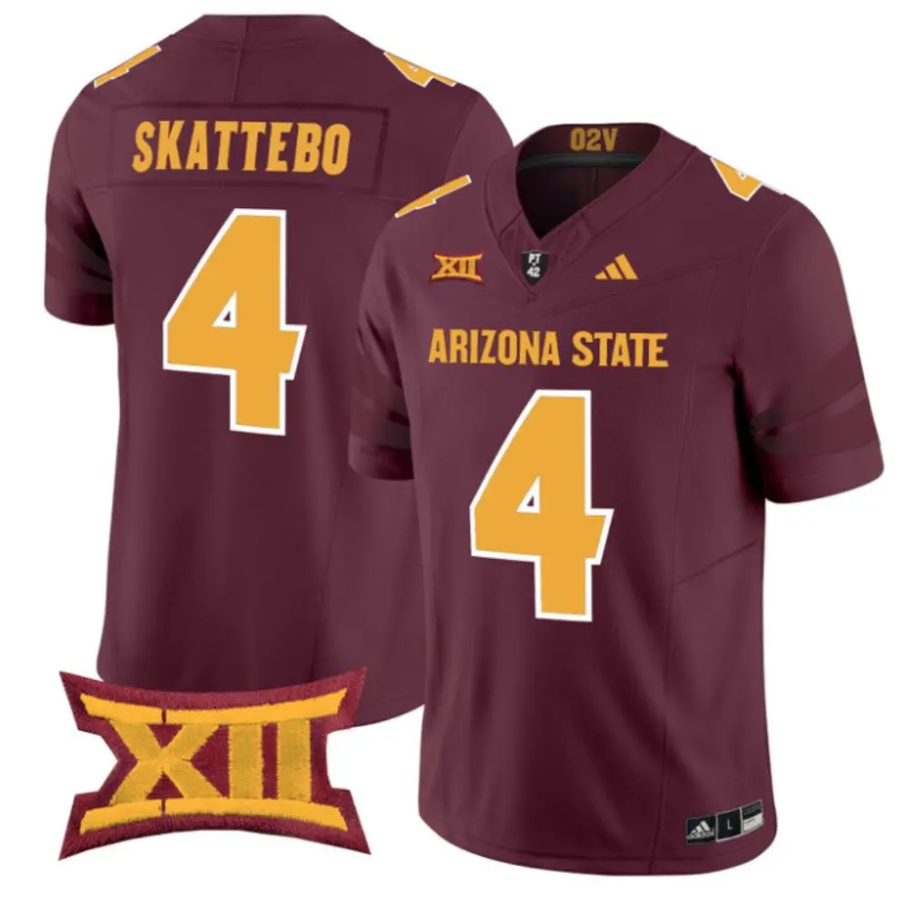 Arizona State Sun Devils #4 Cam Skattebo 2025 XII Maroon Football Game Jersey