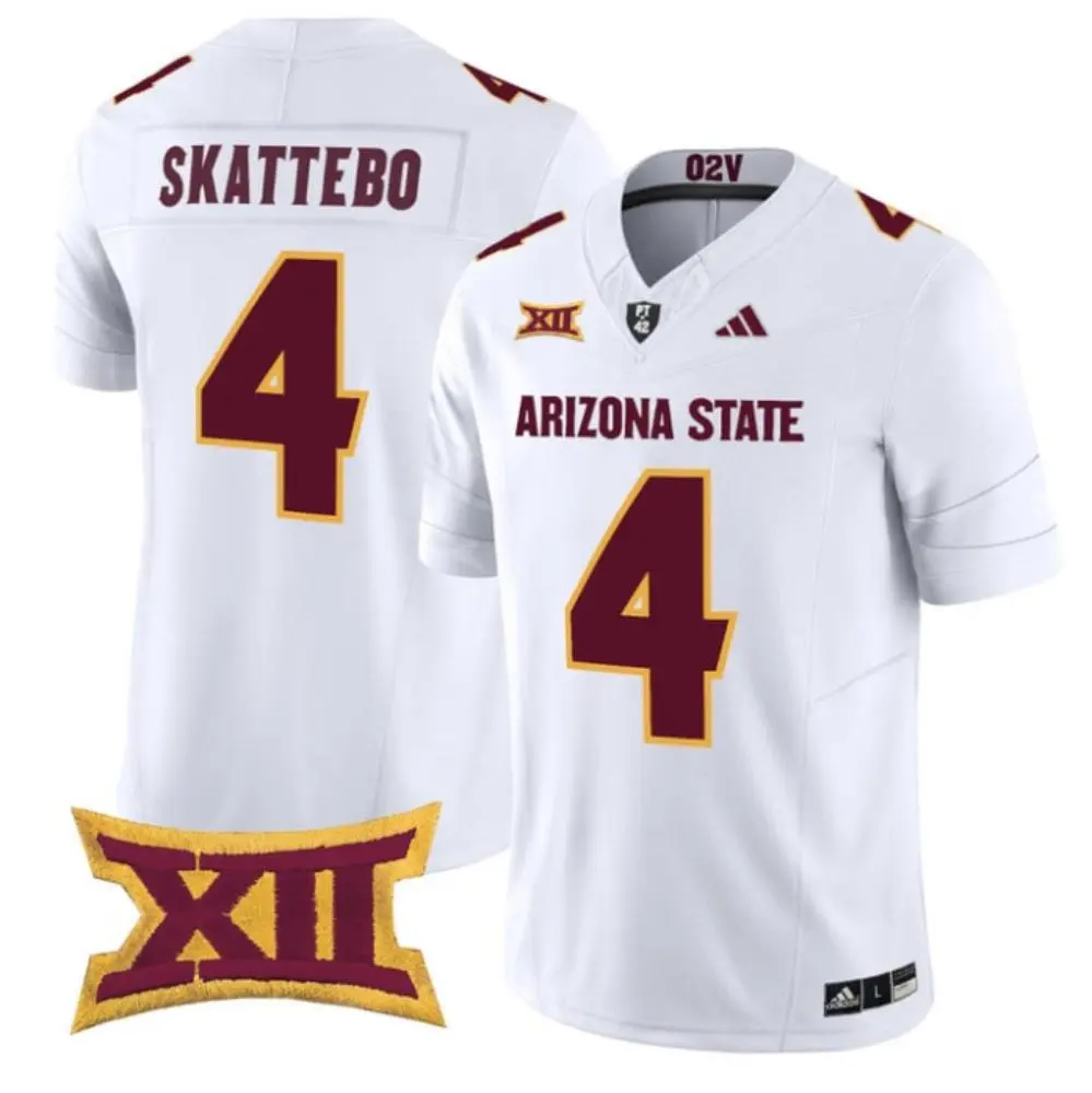 Arizona State Sun Devils #4 Cam Skattebo 2025 XII White Football Game Jersey