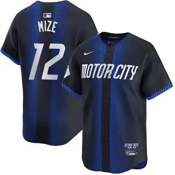Mens Detroit Tigers #12 Casey Mize Nike Navy 2024 City Connect Limited Jersey