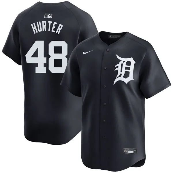 Men's Detroit Tigers #48 Brant Hurter Nike Navy White Alternate Limited Player Jersey