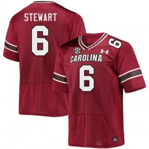 Mens South Carolina Gamecocks #6 Dylan Stewart Garnet Football Game Jersey
