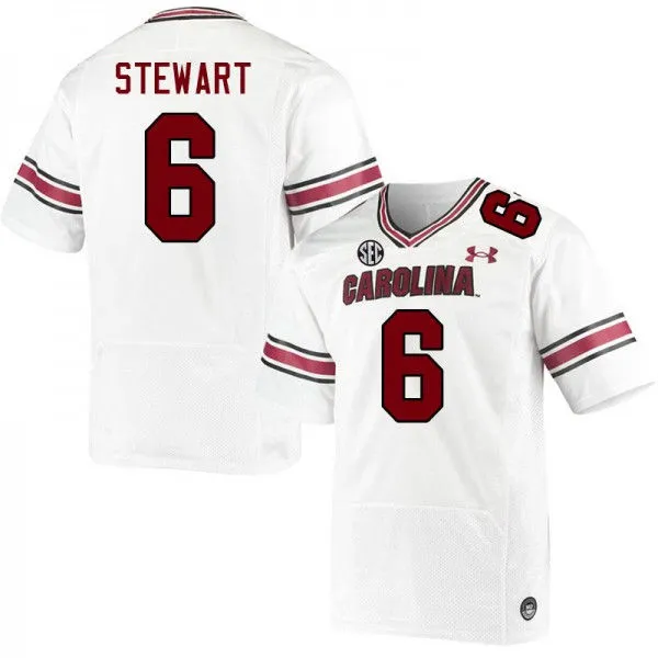 Mens South Carolina Gamecocks #6 Dylan Stewart White Football Game Jersey
