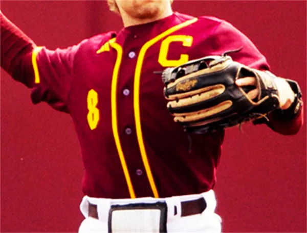 Central Michigan Chippewas #8 Zach McKinstry 2025 Maroon Baseball Game Jersey