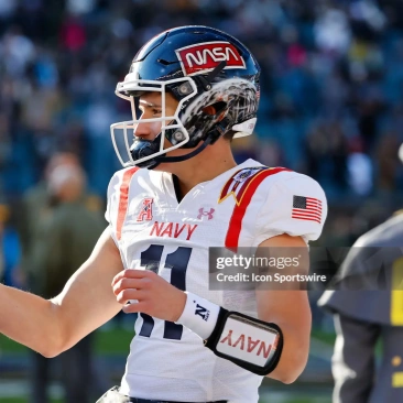 Navy Midshipmen #11 Blake Horvath 2022 White astronaut-themed alternate Football Jersey