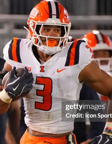 Illinois Fighting Illini #3 Kaden Feagin 2025 White Football Game Jersey