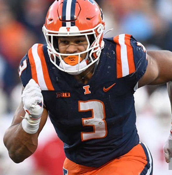 Illinois Fighting Illini #3 Kaden Feagin 2025 Navy Football Game Jersey