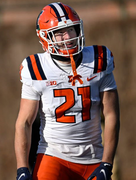 Illinois Fighting Illini #21 Aidan Laughery 2025 White Football Game Jersey