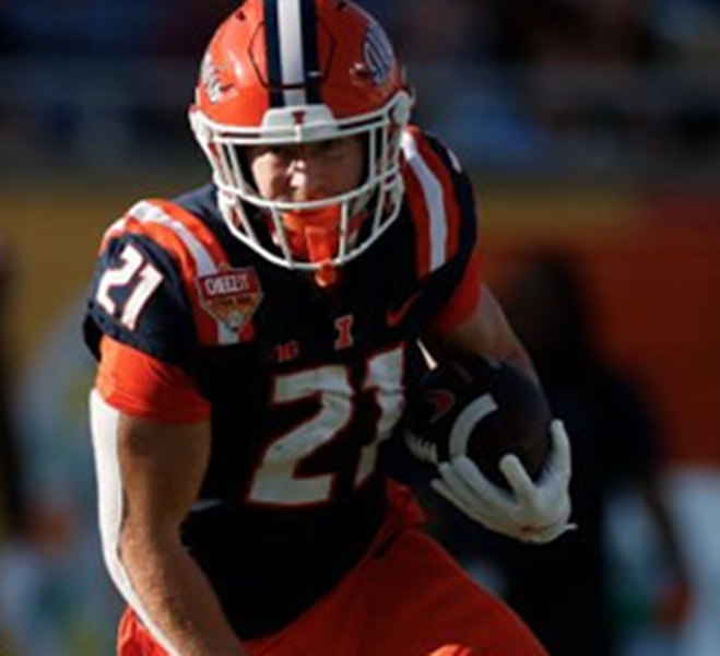 Illinois Fighting Illini #21 Aidan Laughery 2025 Navy Football Game Jersey 