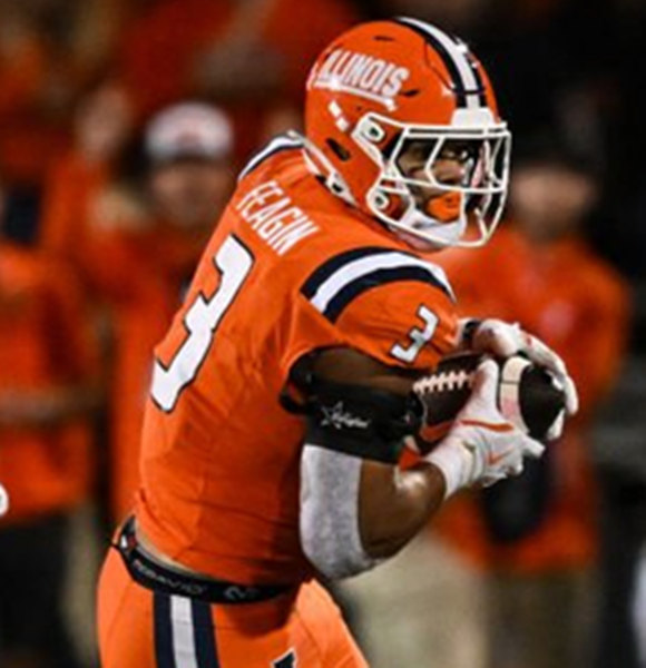 Illinois Fighting Illini #3 Kaden Feagin 2025 Orange Football Game Jersey