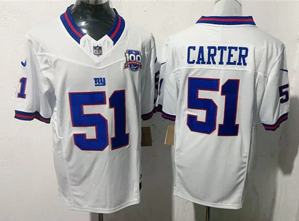 Men's New York Giants #51 Abdul Carter White Color Rush Limited Jersey