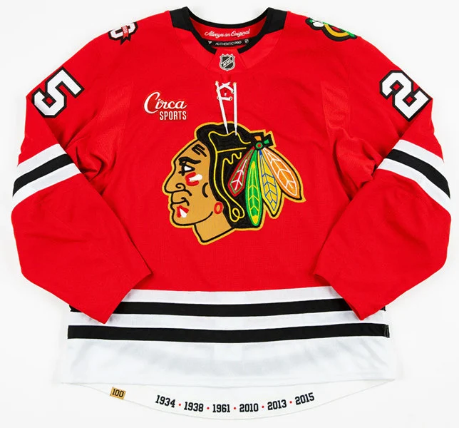 Chicago Blackhawks Custom Fanatics Red 100th Anniversary Jersey