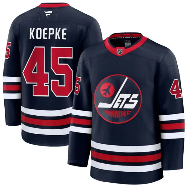 Men's Winnipeg Jets #45 Cole Koepke Fanatics Navy Alternate Premier Jersey