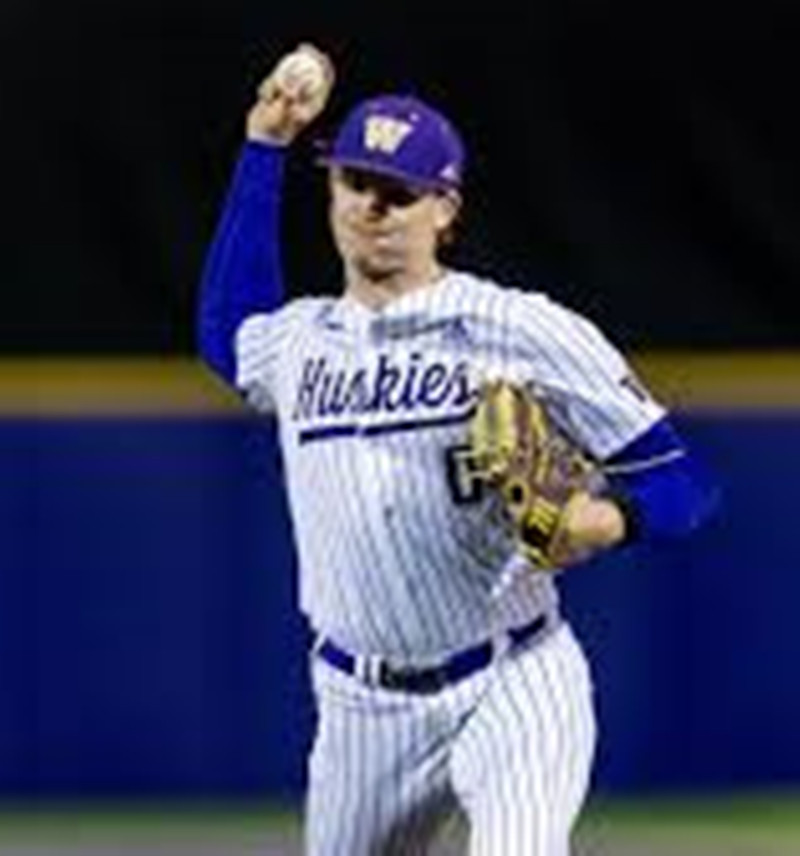 Washington Huskies #0 Isaac Yeager White Pinstripe College Baseball Game Jersey
