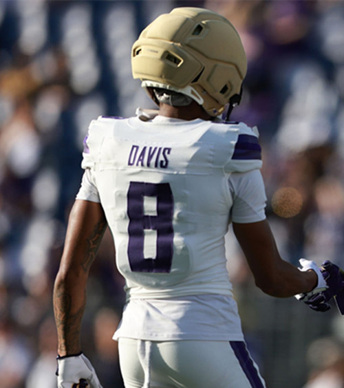 Washington Huskies #8 Tacario Davis White College Football Game Jersey