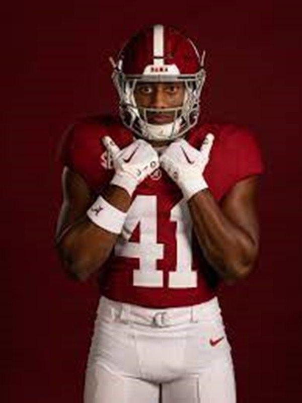 Alabama Crimson Tide #41 Nikhai Hill-Green Maroon Football Game Jersey