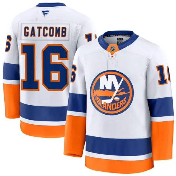 Mens New York Islanders #16 Marc Gatcomb Fanatics Away White Jersey
