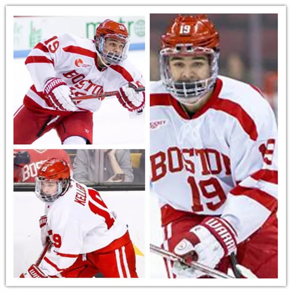 Boston University Terriers #19 Clayton Keller 2017 Retro Home White Hockey Jersey