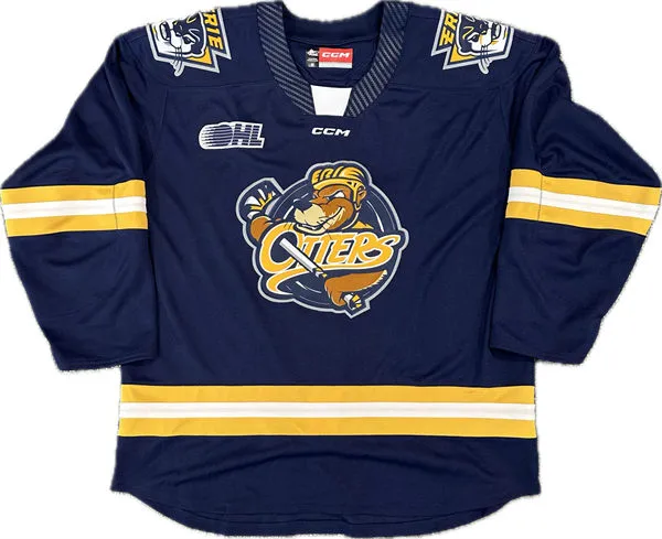 Erie Otters Custom 2024 Navy OHL Hockey Jersey