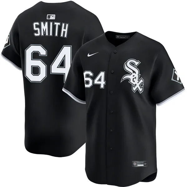 Mens Chicago White Sox #64 Shane Smith Nike Black Alternate  Limited Jersey