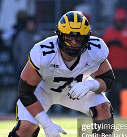 Michigan Wolverines #71 Evan Link White Football Game Jersey