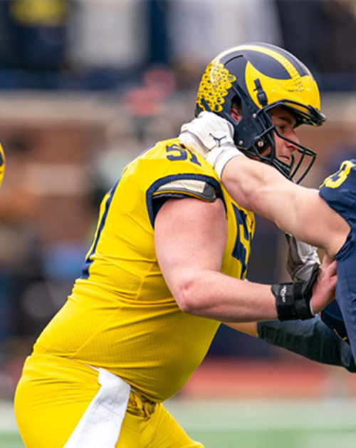 Michigan Wolverines #51 Greg Crippen Maize Football Game Jersey