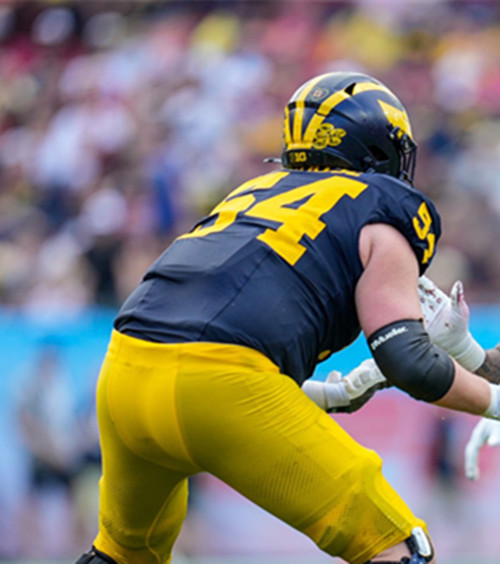 Michigan Wolverines #54 Andrew Sprague Navy Football Game Jersey