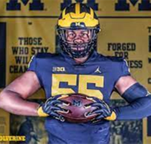 Michigan Wolverines #55 Rayshaun Benny Navy Football Game Jersey