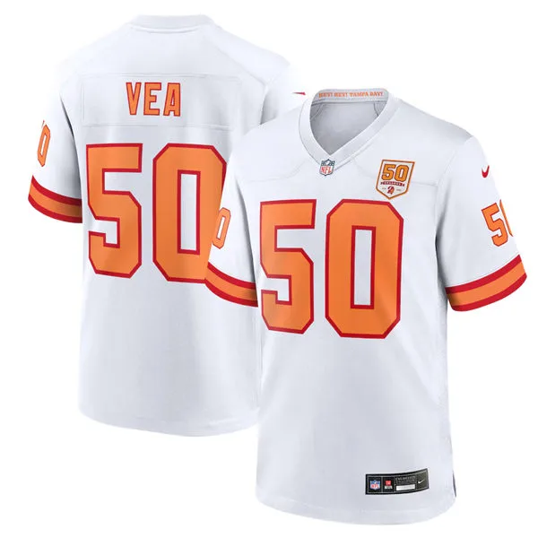 Youth Tampa Bay Buccaneers #50 Vita Vea Nike White 50th Season Limite Jersey
