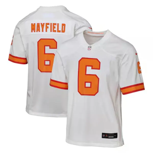 Youth Tampa Bay Buccaneers #6 Baker Mayfield Nike White 50th Season Limite Jersey