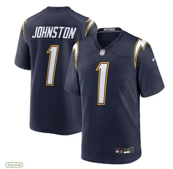 Youth Los Angeles Chargers #1 Quentin Johnston Nike Navy Alternate Super Chargers Vapor F.U.S.E. Limited Jersey