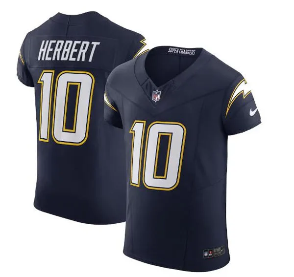 Mens Los Angeles Chargers #10 Justin Herbert Nike Navy Alternate Super Chargers Vapor F.U.S.E. Limited Jersey