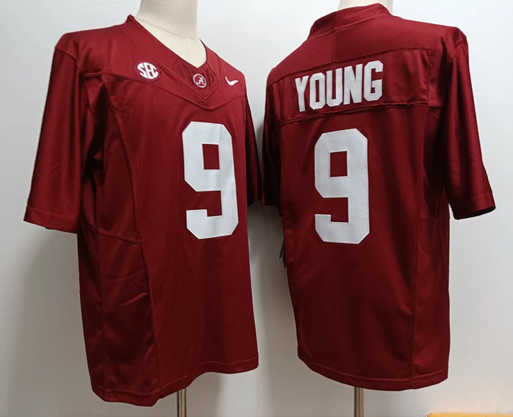 Mens Alabama Crimson Tide #9 Richard Young  2025 Crimson College Football Game Jersey