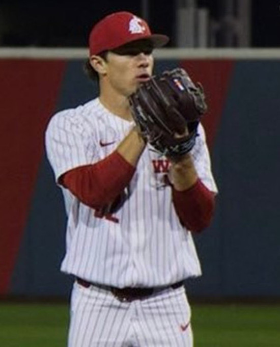 Washington State Cougars #32 Luke Meyers White Pinstripe College Baseball Game Jersey