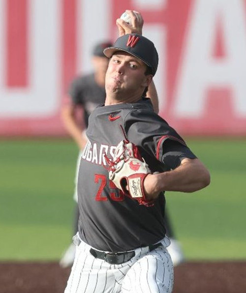 Washington State Cougars #25 Griffin Smith Charcoal Black Two Button College Baseball Game Jersey