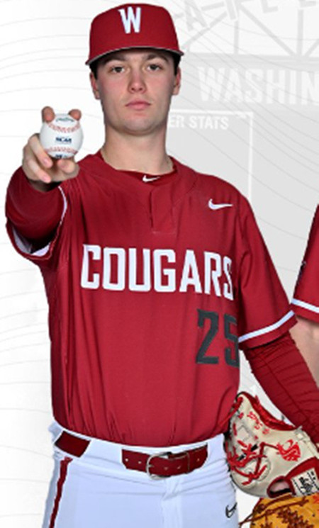 Washington State Cougars #25 Griffin Smith Crimson Two Button  College Baseball Game Jersey