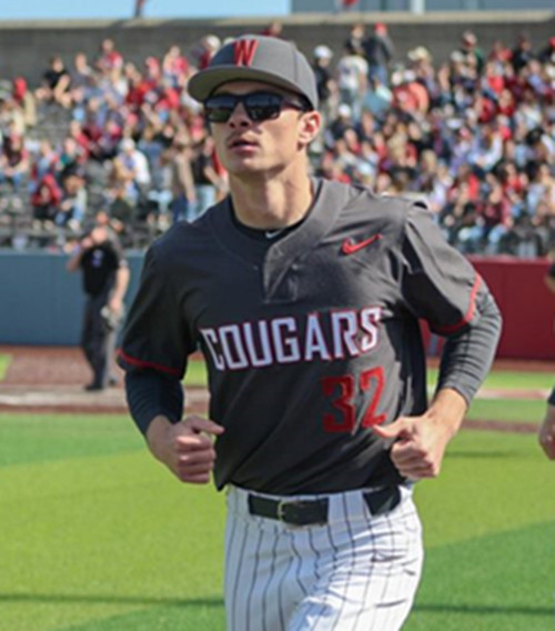 Washington State Cougars #32 Luke Meyers Charcoal Black College Baseball Game Jersey