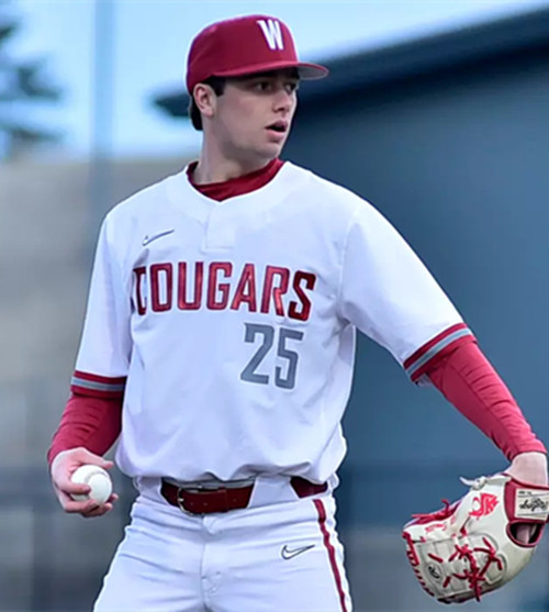 Washington State Cougars #25 Griffin Smith White Two Button College Baseball Game Jersey