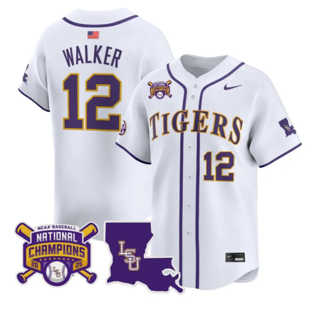 LSU Tigers #12 Todd Walker White 2025 College Baseball World Series Champions Limited Jersey