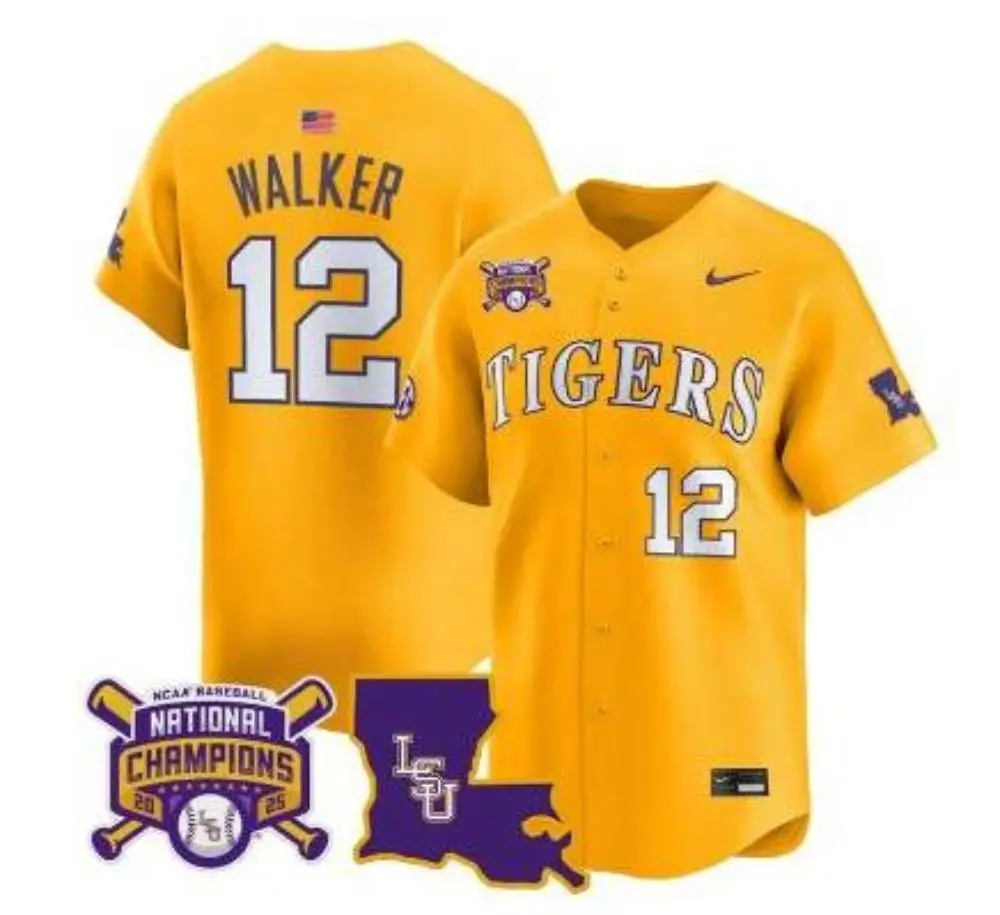 LSU Tigers #12 Todd Walker 2025 College Baseball World Series Champions Limited Jersey Gold