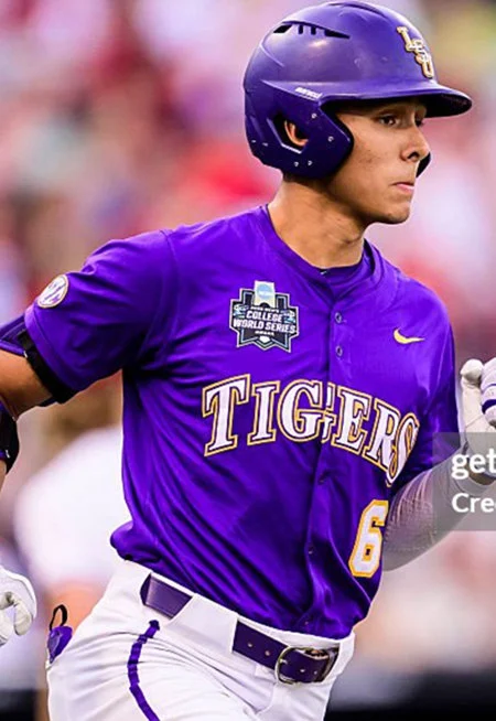 LSU Tigers #6 Derek Curiel Purple 2025 College Baseball World Series Game Jersey 