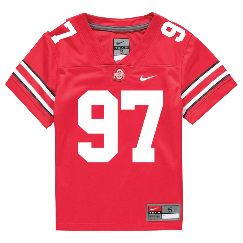 Ohio State Buckeyes #97 Kenyatta Jackson Jr. 2025 Scarlet College Football Game Jersey