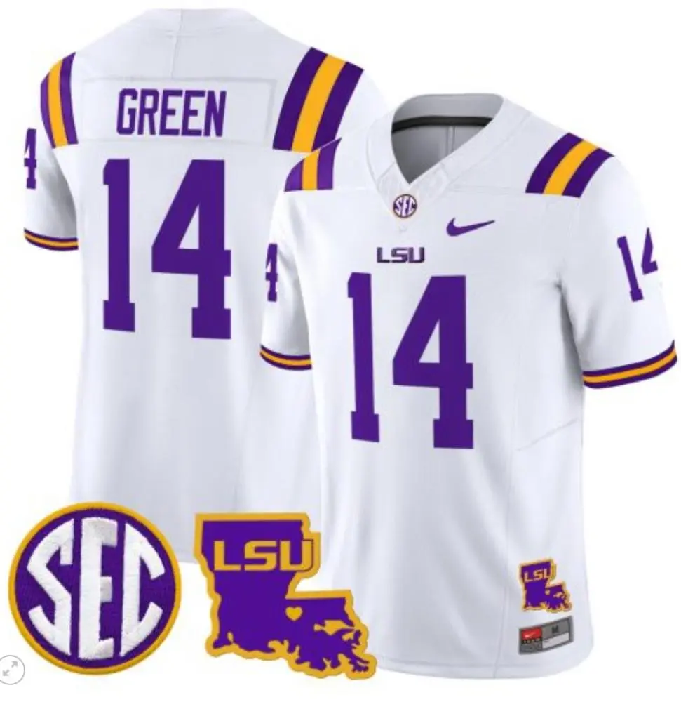 LSU Tigers #14 Trey'Dez Green white F.U.S.E. Limited College Football Game Jersey
