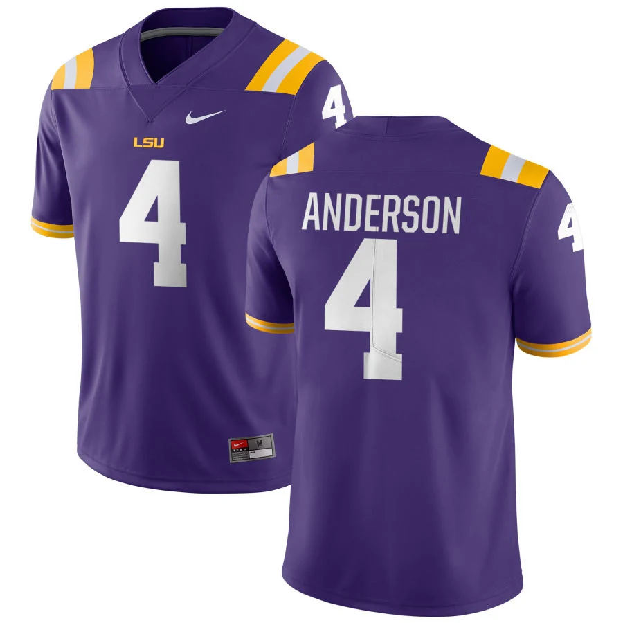LSU Tigers #4 Nic Anderson Purple F.U.S.E. Limited College Football Game Jersey