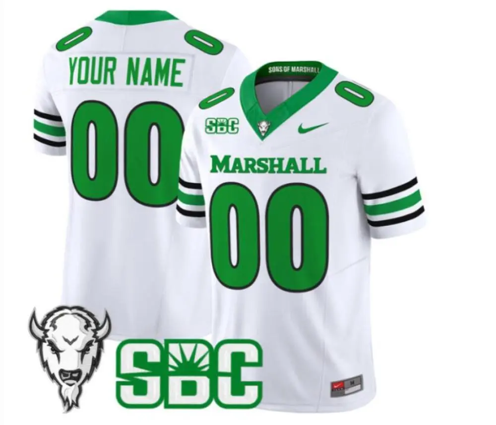 Marshall Thundering Herd Custom 2025 White Vapor F.U.S.E. Limited Football Jersey