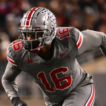 Ohio State Buckeyes #16 Mason Maggs Alternate Grey Limited Football Jersey